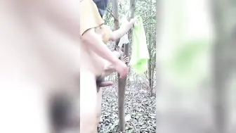 带小情人【户外】小树林激情啪啪【上篇】全程露脸口交大鸡巴多体位蹂躏抽插，让狼友看她骚表情，树林里充满浪叫声好刺激