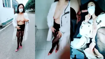 【为人湿表】风骚小少妇出轨寻刺激，户外露出公厕和男炮友啪啪啪