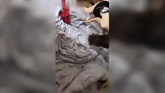 当着媳妇儿的面和她闺蜜床上做爱屁股太性感不敢叫太大生怕吵醒她