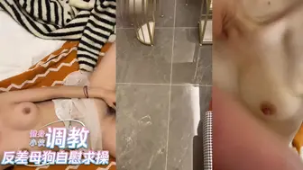 健身小伙 调教反差母狗自慰求操 扭动着肥硕的肉体，用道具自慰，淫荡的呻吟不断